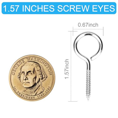 Aovchei 30pcs 304 Stainless Steel 1.57 Inches Eye Screws, Screw Hooks - color: 304, size: 1.57 Inch 30pcs