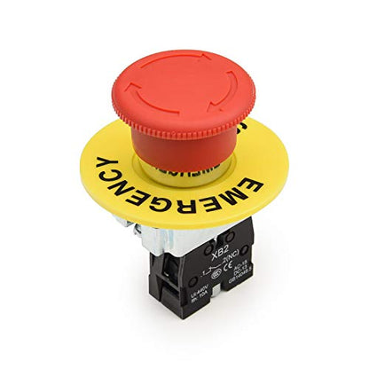 APIELE 22mm NC Red Mushroom Emergency Stop Push Button Switch 600V 10 Amp XB2-01ZS - style: XB2-01ZS