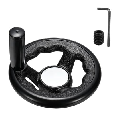 uxcell Handwheel with Revolving Handle, 0.5" Hole x 3.9" OD, Black - size: 0.5" Hole x 4" OD