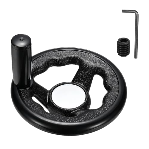 uxcell Handwheel with Revolving Handle, 0.5" Hole x 3.9" OD, Black - size: 0.5" Hole x 4" OD