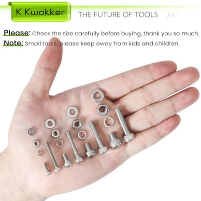 M3 M4 M5 M6 Hex Socket Bolt & Nut Assortment Kit, 1160Pcs - size: D. M3 M4 M5 M6