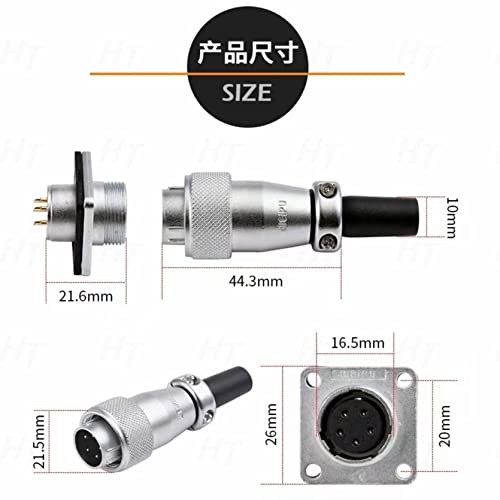 WS16 5 Pin Aviation Circular Metal Connector Zinc Alloy 5A Plug Socket Industrial Power AC Solar Automotive Outdoor Application