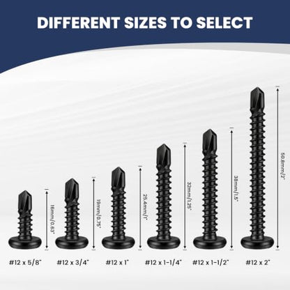 Mellewell #12 x 1-1/4" Flat Head Socket Cap Screws, Black, 100 PCS - color: Black, size: #12 x 1-1/4"