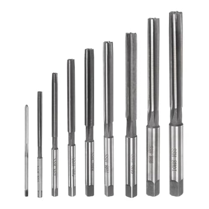 uxcell 9pcs Hand Reamers Set 2mm 3mm 4mm 5mm 6mm 7mm 8mm 9mm 10mm H8 Metric Alloy Steel Reamer Bit Straight Flutes Steel Cutting Tool for Metal Wood Hole Reaming