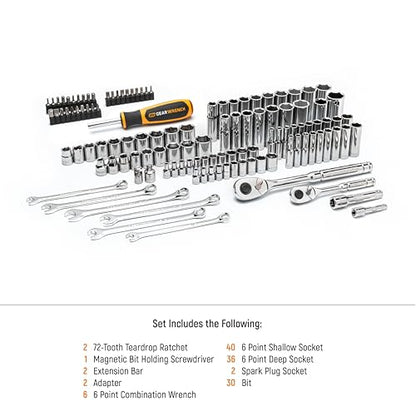 GEARWRENCH 121 Piece 72T SAE/Metric Mechanics Hand Tool Set | GW72SCBMTS - style: 121 Piece