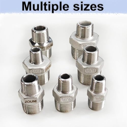2pcs 1/2" x 1/4" NPT Male Pipe Fitting Reducer Nipple Adapter - color: 1/2"x 1/4"MNPT
