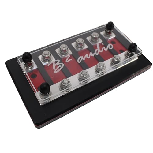 6 Spot Heavy Duty ANL Fuse Distribution Block w/Acrylic B2 Audio Cover (6 Spot) - size: 6 Spot