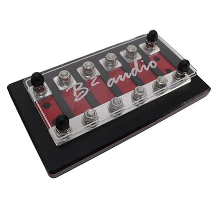6 Spot Heavy Duty ANL Fuse Distribution Block w/Acrylic B2 Audio Cover (6 Spot) - size: 6 Spot
