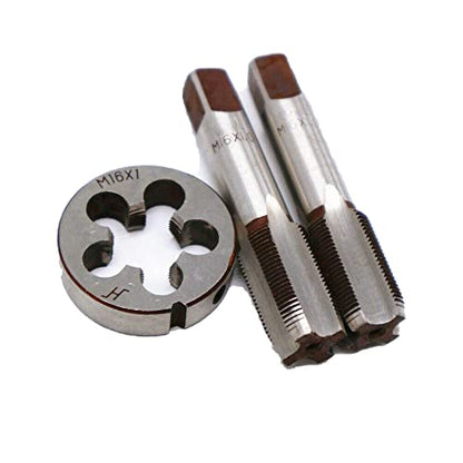 16mm x 1 HSS Metric Tap and Die Set Right Hand Thread,Tapping DIY Tool 3pcs (M16 x 1mm) - size: M16 x 1mm