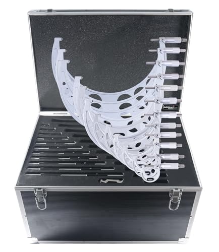 Accusize Industrial Tools 0-12'' by 0.0001'', 12 Pcs Ultra-Precision Outside Micrometers Set with Carbide Tips, Eg00-0912 - size: 0-12" 12pc/set