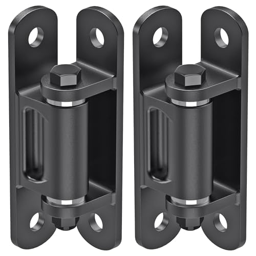 Insaga Heavy Duty Gate Hinge with Bearing, 6.7'' Weld On or Bolt On Hinge, 6mm Thick Carbon Steel 1100lb Capacity 90° /180° Smooth Opening for Metal/Wood Gates (Bolt Hinge Powder coated-90°-2Pack) - color: Bolt hinge powder coated-90°-2Pack