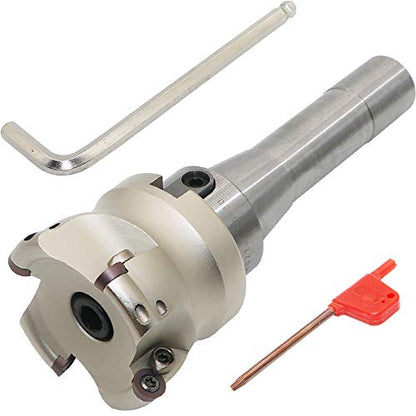 2.5 Inch Face Milling Cutter Holder EMR 5R 63MM CNC end Milling Cutter + R8-FMB22 Shank Face Shell Mill Arbor + 4pcs RPMW1003 Carbide Inserts + 8mm Hexagon Wrench + T15 Wrench CNC Machine Tools