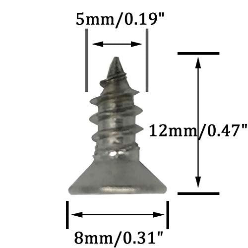 5 x 12mm Screw, Flat Head, Phillips Drive, Self Drilling, 304 Stainless Steel Drywall Wood Screws 100Pcs - size: 5 x 12mm