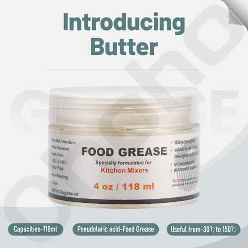 4 oz Food Grade Grease for kitchenaid Stand Mixer, Universally - Compatible with Kitchen Stand Mixer - Maintain The Performance of Your Machine and Extend Service Life, with 9709511 4162324 Gasket