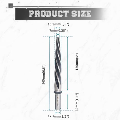 5/8" Durable Reamer Drill Bit M2 HSS - size: 5/8"