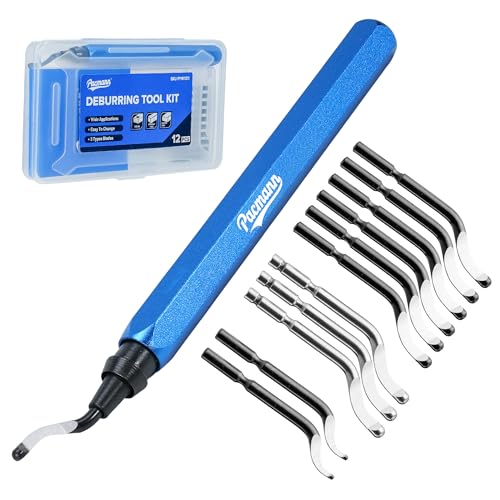 Deburring Tool, 11 High-Speed Steel Blades, 360-Degree Rotary Head