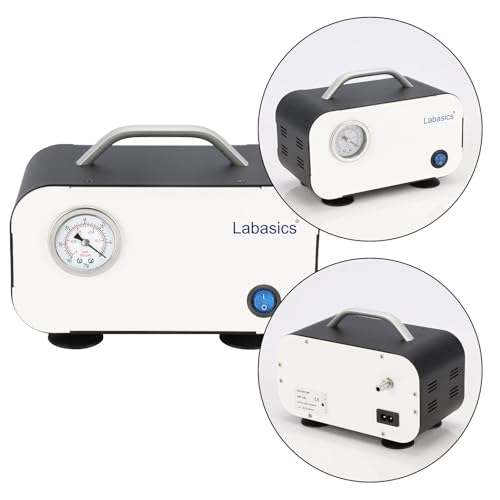 Labasics Diaphragm Vacuum Pump, Oil Free Vacuum Pump Portable Pressure Pump with 15 L/min Flow Rate for Lab Vacuum Filtration Distillation Laboratory Work, 110-220V - size: 15 L