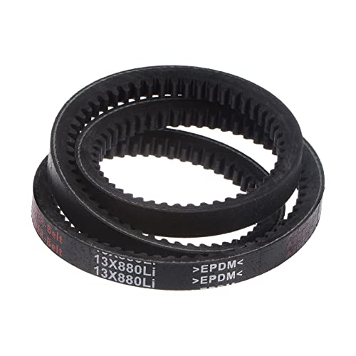 HARFINGTON 13x880 Cogged V-Belts AX Section Drive Raw Edge Belt 880mm Inner Girth 13mm Width 8mm Thickness EPDM for Power Transmission - size: 880mm
