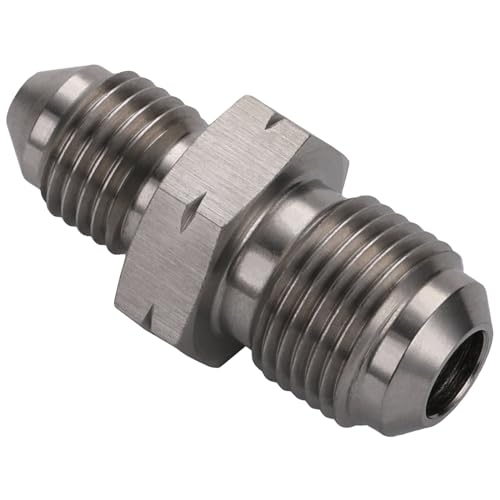 3AN Male to M12x1.0 Male Stainless Steel Brake Clutch Fuel Oil Fitting Adapter Coupler - size: 3AN to M12x1.0
