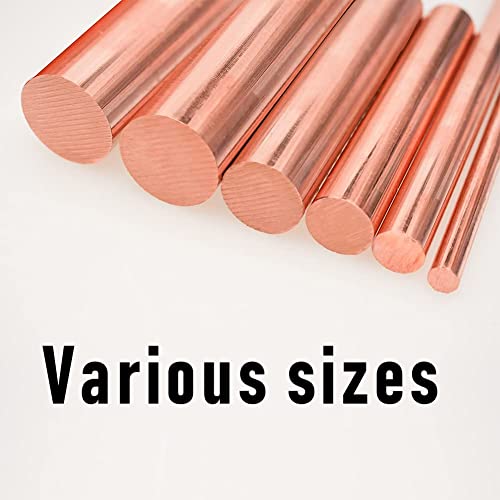 1Pcs Pure Copper Round Rod 3/8"(9.5mm) Dia 8" Length Bare Copper Cu Metal Rod for Metal Craft Hobbies - size: 3/8" Dia, style: 8"Length