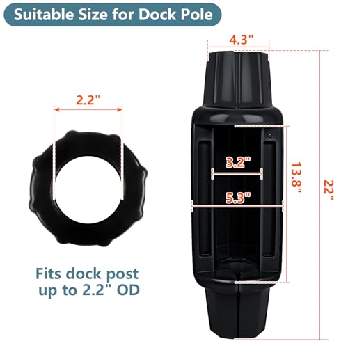 Dock Bumpers for Poles 2/4/6 Pack, Dock Post Bumpers 2" Diameter, Dock Bumpers for Docking Pole Bumpers for Post Slip-on Vertical Soft UV-Resistant Marine Grade Vinyl Black/White/Blue/Grey/Red/Purple - style: Black-2 Pack-Large