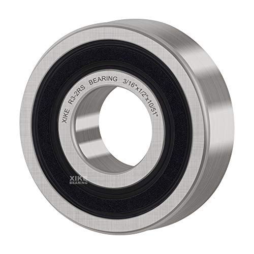 XIKE R3-2RS Sealed Deep Groove Ball Bearings, 4.763x12.7x4.978 mm, 10-Pack - size: R3-2RS - 4.763x12.7x4.978 mm