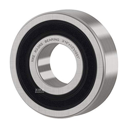 XIKE R3-2RS Sealed Deep Groove Ball Bearings, 4.763x12.7x4.978 mm, 10-Pack - size: R3-2RS - 4.763x12.7x4.978 mm