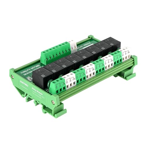 Relay Board, 8 Channel 1 SPDT DIN Rail Mount 24V DC/AC Relay - size: 8 Channel 1 SPDT