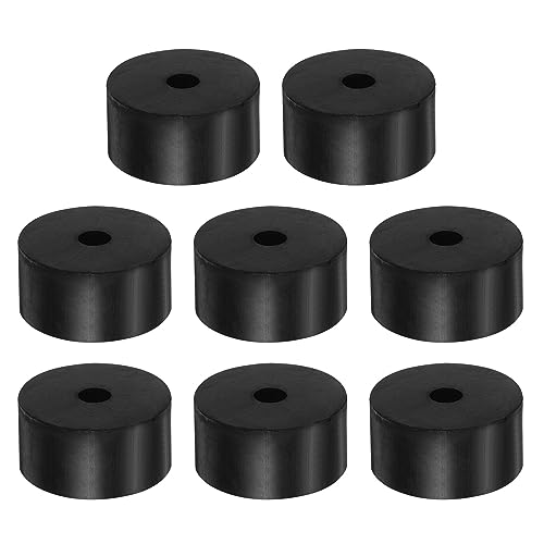 HARFINGTON 8pcs Rubber Spacer 1.57 Inch OD 0.3 Inch ID 0.8 Inch Thick Neoprene Round Anti Vibration Isolation Pads Isolator Rubber Washers Bushings for Home Cars Boat Accessories, Black - size: 8mm x 40mm x 20mm