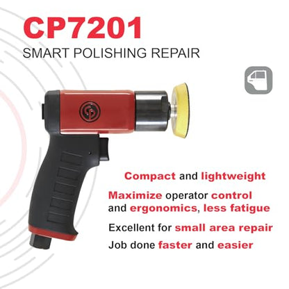 Chicago Pneumatic CP7201P - Kit - 3 Inch (75 mm) Air Polisher, Pistol Handle, Hook & Loop - 2,500 RPM - style: Kit (2500 RPM)