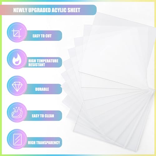 Pangda 100 Pcs 3.94x3.94'' Clear Acrylic Sheets Square Board, 0.08'' Thick - size: 0.08'' Thick