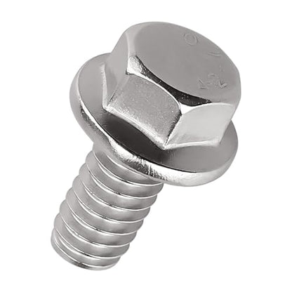 1/4-20 x 5/8" Flanged Hex Bolts (20 pcs), 18-8 (304) Stainless Steel, External Hex Drive, Hexagon Head Bolts Screws with Flange Washer, Fayeploo - color: Silver, size: 1/4-20 x 5/8