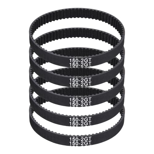 MECCANIXITY 5Pcs 150mm GT-2 Timing Belt 6mm Width 2mm Pitch Closed Loop - size: 150mm