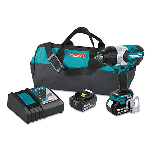 Makita XWT08T 18V LXT® Lithium-Ion Brushless Cordless High-Torque 1/2" Sq. Drive Impact Wrench Kit w/Friction Ring Anvil (5.0Ah) - style: Impact Wrench Kit