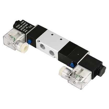 Baomain Solenoid Valve 4V330C-08 DC 24V PT1/4'' 4.8W 5 Way 2 Position