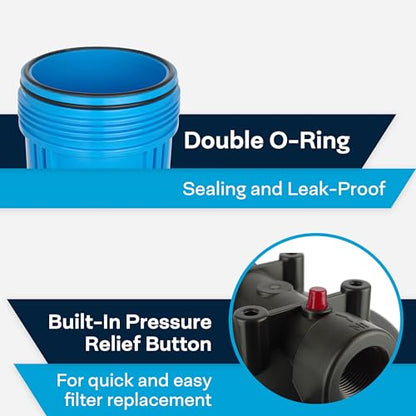 SpiroPure Water Filter Housing 20 inch / 20 x 4.5/20" BB / 20x4.5, 3/4" NPT - size: 20" x 4.5", 3/4" NPT