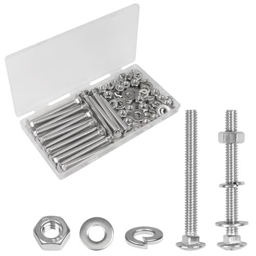 16 Sets 1/4-20 x 2-1/2" Carriage Bolts Screws, 304 Stainless Steel - size: 1/4-20 x 2-1/2"