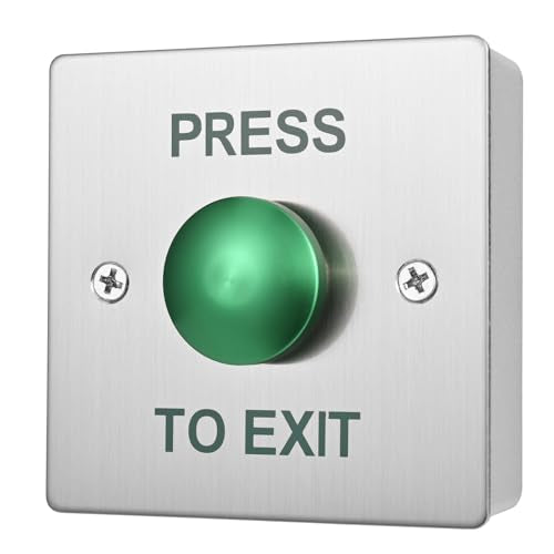 Push to Exit Button for Door Access Control Big Press Button Waterproof Stainless Steel Shell with Back Mounted Box NO/COM Output - color: 3.4''x3.4'' with Box