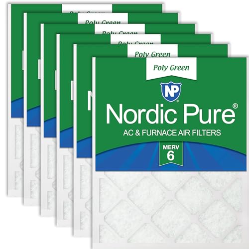 Nordic Pure 16x25x1 Poly Green MERV 6 Pleated AC Furnace Air Filters 6 Pack - style: MERV 6 Poly Green