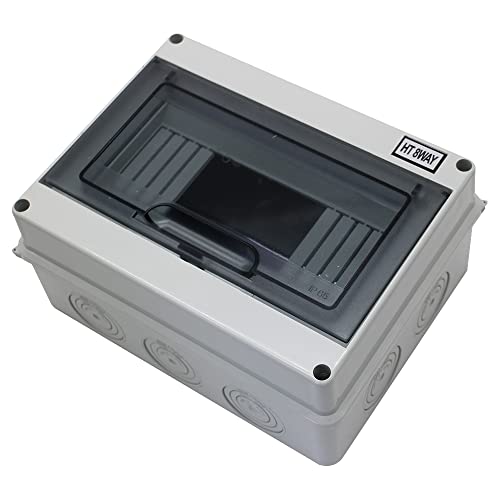 MAKERELE Distribution Protection Box with DIN Rail IP65 ABS 8 Way - size: 8WAY-200mmx155mmx92mm