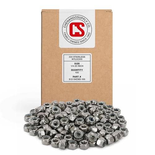 Chenango Supply 1/4-20 Stainless Nylon Insert Lock Nuts