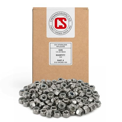 Chenango Supply 1/4-20 Stainless Nylon Insert Lock Nuts