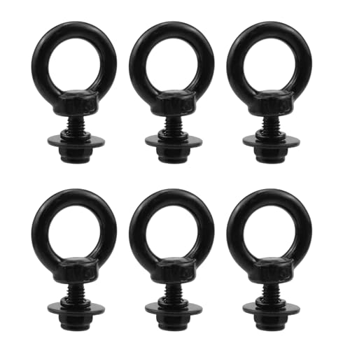 Antrader Lifting Shoulder Eye Bolts,Eye Bolts with Nuts,M5,Black - size: M5-(With Lock Washers)