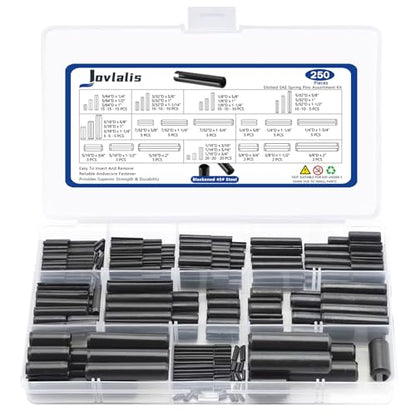 SAE Roll Pin Set, 250 Pcs Roll pin Assortment, Slotted Spring Pins - size: 250pcs SAE Roll Pin