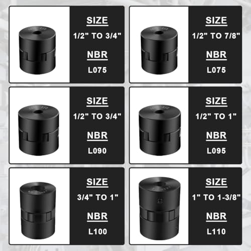 1/2" to 3/4" L075 Flexible 3-Piece L-Jaw Coupling Coupler Set & Rubber Spider for Log Wood Splitter Hybrid Equipment