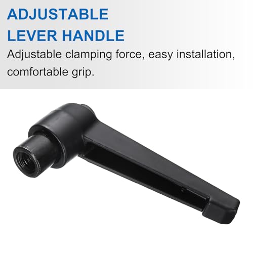 uxcell 4pcs Clamping Lever Adjustable Handle Set Metric M8 x 60mm Male & M8 Female Thread Level Handles Hand Stud Knobs Quick Release Black for Lathe Machinery - size: M8 x 60mm
