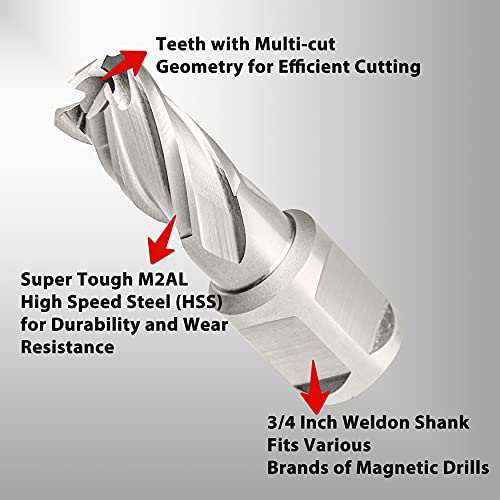 S&F STEAD & FAST Annular Cutter with Pilot Pin, 9/16" x 1", Mag Drill Bit - size: 9/16" x 1"