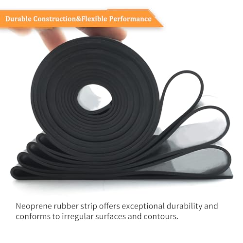 DOBTIM Thin Solid Neoprene Rubber Strips 1/16 (.062)" Thick X 2" Wide X 110" Long, Rubber Sheets, Rolls & Strips Use for Gaskets, Sealing, Bumpers, Protection, Abrasion, Flooring - size: 2" X 110", style: .062" thick (No Adhesive）