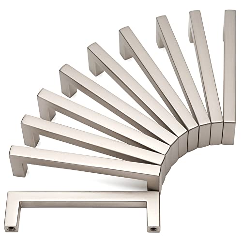 KOOFIZO 10 Pack 3-3/4 in Brushed Nickel Cabinet Pulls, Drawer Handles 1816 - color: Brushed Nickel, size: 3-3/4" CC - 10Pcs, style: Modern