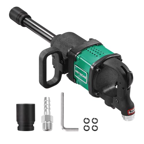 Hoteche 1" Air Impact Wrench, 4200NM High Torque Pneumatic Impact Gun with 3200RPM, Green & Black, Color Box Packaging